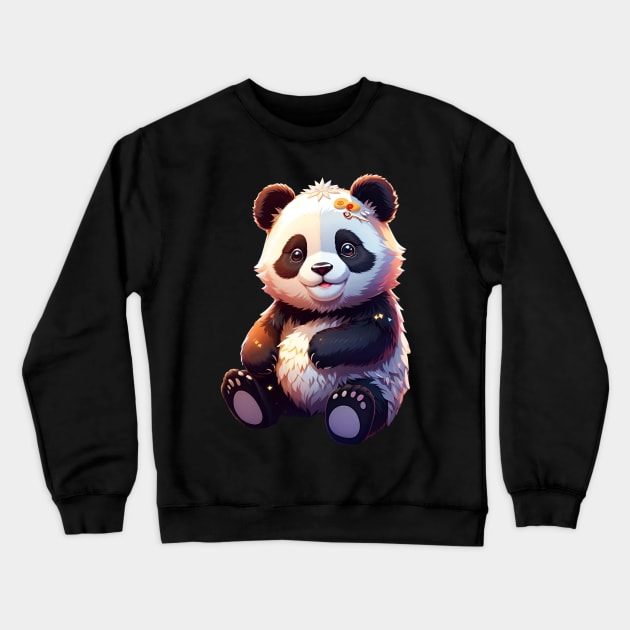 cute adorable panda Crewneck Sweatshirt by Mysooni